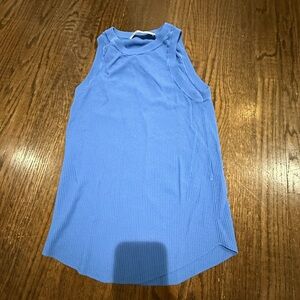 Zara Ribbed Sleeveless Tank Top - Blue